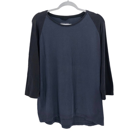 Theory Mens Size XL Contrast Raglan Tee Shirt 3/4 Sleeve Pullover Round Neckline - Picture 4 of 4